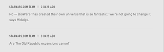 Illustration for article titled BioWare's Star Wars Games Are Not Official Star Wars Canon